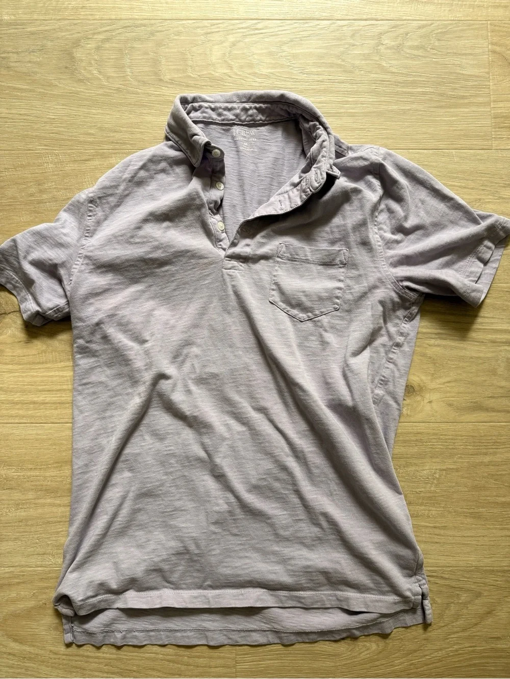 J. Crew Men's Short-Sleeve Polo in Pale Lavender - Size M (tall)